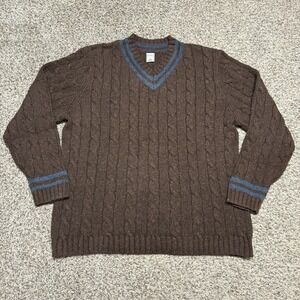 VTG 90's Old Navy Women's Cotton Chunky Knit V Neck Sweater XXL